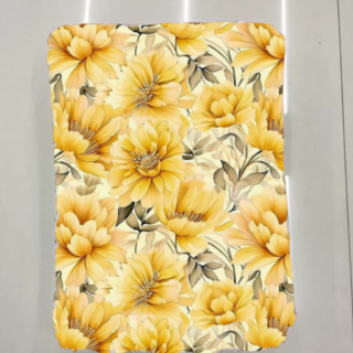 Yellow Floral Digital printed Fabric For Kurti AND Fabric For Dress Material