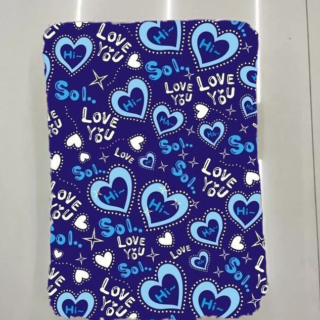 Indigo Heart Design Printed Fabric For Dress Material
