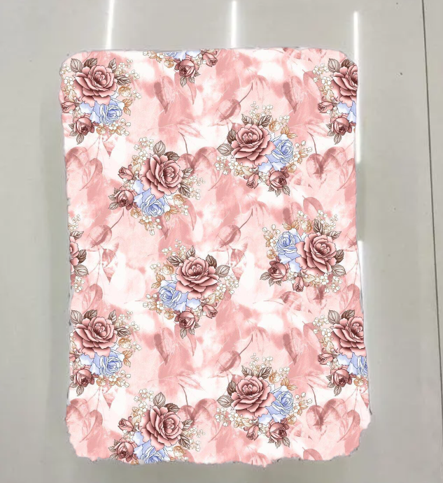 Pink and cream Color Floral Printed Kurti Fabric