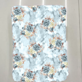 Sky Blue Colour Printed  Kurti Fabric