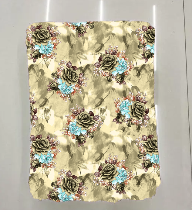 Trendy Cream Flower Design Kurti Fabric for women