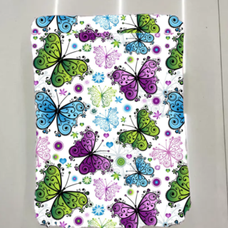 White Butterfly printed Fabric For Kurti And Fabric For Dress Material